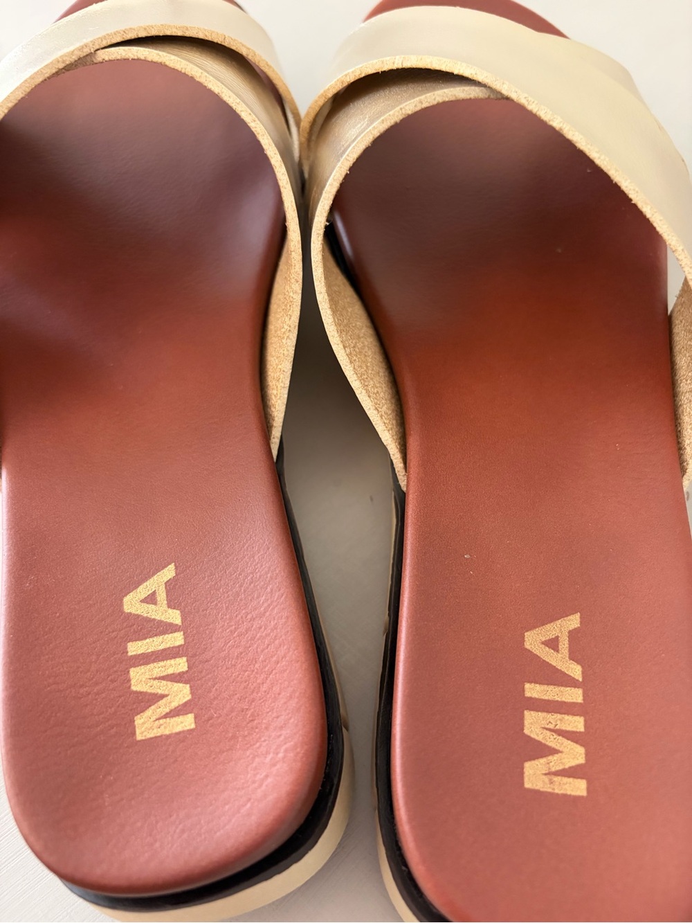 Elissa Gold Slide by Mia Gold Cross Strap Sandal - Picture 6 of 6